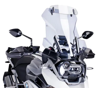 Zdjęcie produktu dla Szyba turystyczna PUIG 6504W z owiewką, pasująca do BMW R1200GS, przezroczysta