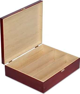 Obrázek produktu pro Creative Deco Červená Dřevěná Krabice na Víno | Krabice na Víno na 3 Láhve s Věkem a Uzávěrem | 35,1 x 30 x 10 cm | Ideální pro Decoupage, Skladování, Dekoraci nebo jako Dárek | Vyrobeno z Přírodního Borovicového Dřeva