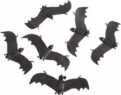 Produktbild von Schwarze Fledermäuse zum Aufhangen 6 Stück 13 cm