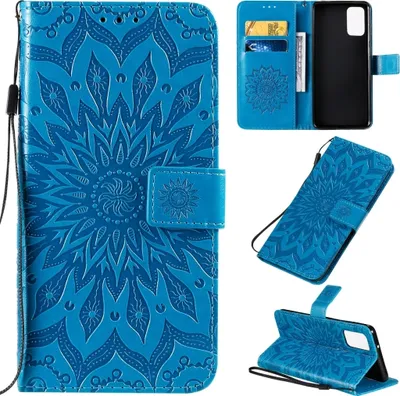 Produktbild von Mobigear Sunflower  Samsung Galaxy S20 Plus Hülle Klapphülle Geldbörse - Blau