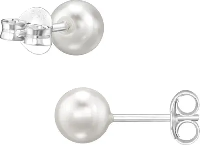Immagine prodotto di Orecchini in argento da 6 mm con perla di vetro