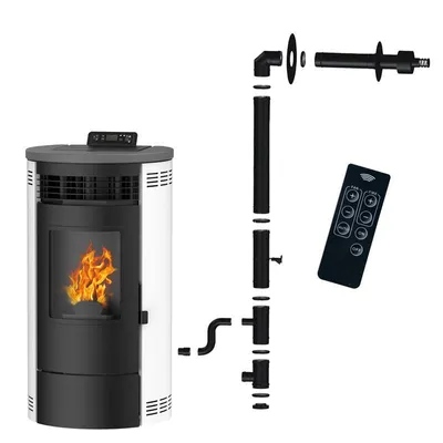Obrázek produktu pro Vzduchová peletová kamna Flavia 15 kW Sannover White + instalační sada