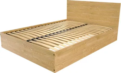 Produktbild von Bettkasten 2 Sitzer aus Massivholz mit Kopfteil - 140x200 - Honig