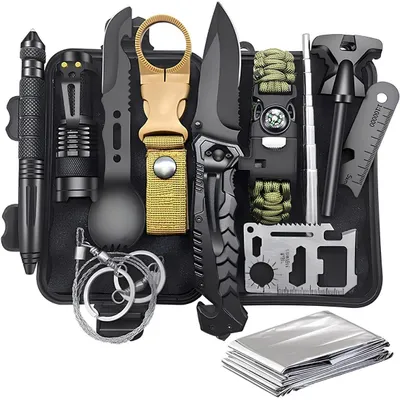 Image de Kit de Survie STS004 - Mallette Noire pour Aventures en Plein Air KP40380