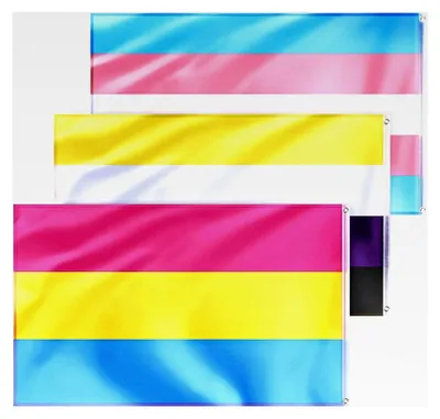 Produktbild von Pansexuelle Pride Flaggen, Regenbogen-Flagge, bunte LGBT-Flaggen, 3er-Pack