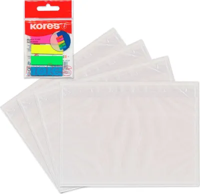 Produktbild von WPTrading - 250 x Lieferscheintaschen 165 x 120 mm in DIN C6 Transparent inkl. 125 Page-Marker in 5 Farben selbstklebend