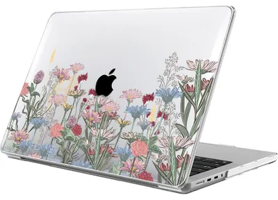 Image de Coque pour MacBook Air 15 Pouces M5 M4 M3 M2 2026 2025 2024 2023, Protection Rigide Légère Slim Antidérapante Motif Fleur Jardin