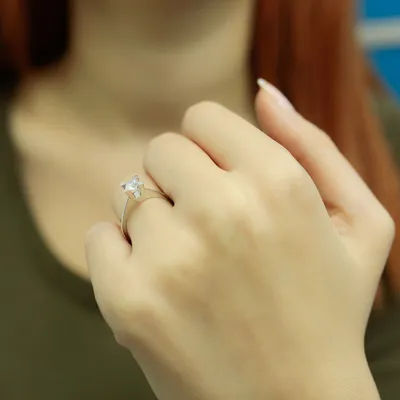 Produktbild von 0,36 Carat Diamant Solitär Ring Antragsring 14 Karat Weißgold - 58 (18,40 mm)