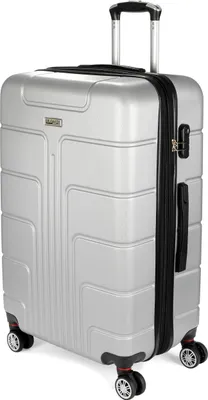 Produktbild von BRUBAKER Reisekoffer Miami - Erweiterbarer Hartschalen Rollkoffer mit Zahlenschloss und 4 Rollen - Trolley Koffer 49 x 76,5 x 32 cm, XL, Silber