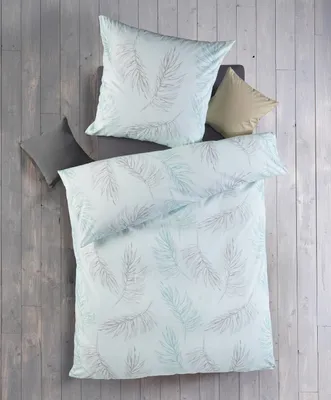 Produktbild von 2-teilig Renforcé Baumwolle Bettwäsche-Set Garnitur Bettbezug Bett 135x200 Kissenbezug 80x80 NEU Mint Hell Blau