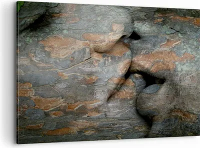 Produktbild von Bild auf Leinwand - Leinwandbild - Frau Mann Kuss Abstraktion - 100x70cm - Wand Bild - Wanddeko - Leinwanddruck - Bilder - Kunstdruck - Wanddekoration - Leinwand bilder - Wandkunst - AA100x70-2279