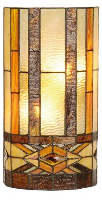 Zdjęcie produktu dla Clayre & Eef Lampa ścienna Tiffany 20x11x36 cm Beżowo-brązowy metal