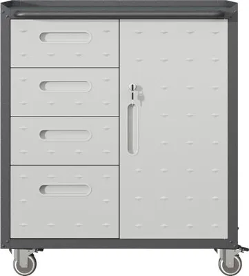 Produktbild von 75x42x88cm Stabiler Metall Werkzeugschrank Mit Rollen Schwarz Grau Fuer Garage Buero Haushalt