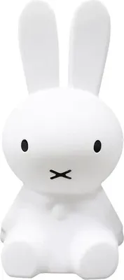A white Miffy bunny lamp is shown from the front against a white background.