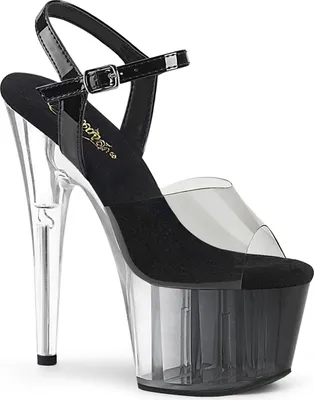 Produktbild von ADORE-708T-1 Damen Sandale von Pleaser, Smoke-Schwarz EU 40, US 10