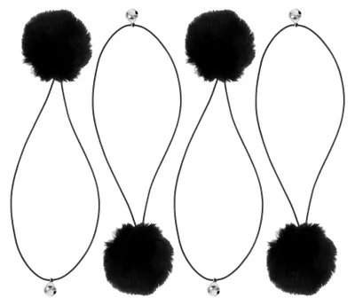 Produktbild von Katzenspielzeugset mit 4 Plüschbällen und Glöckchen Interaktives Hängespielzeug für Katzenkratzbäume Strapazierfähiges Material für aktive Katzen