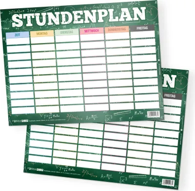 Produktbild von itenga Stundenplan Formeln DIN A4 300 g/m² einseitig abwischbar