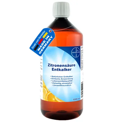 Produktbild von Zitronensäure-Entkalker - 1 Liter - Leistungsstarker Entkalker für Haushaltsgeräte und Oberflächen I HERRLAN-Qualität I Germany