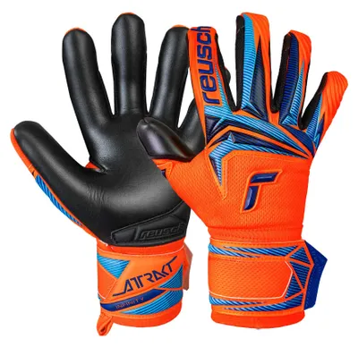 Immagine prodotto di Guanti da portiere Reusch Attrakt Infinity Evolution NC con robusto rivestimento Infinity 2289 shock arancione / blu / nero 9
