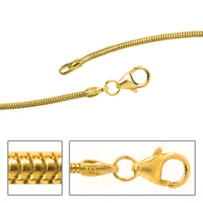 Produktbild von JOBO Schlangenkette 333 Gelbgold 1,4 mm 60 cm Gold Kette Halskette Karabiner