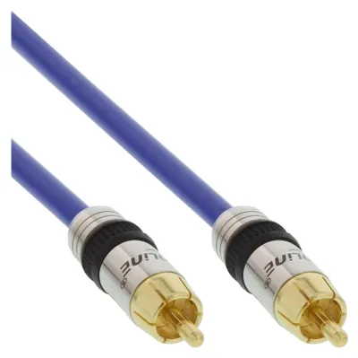Produktbild von InLine Cinch Kabel VIDEO & digital AUDIO, PREMIUM, 1x Cinch St / St, 15m, RCA, Stecker, RCA, Stecker, 15 m, Blau