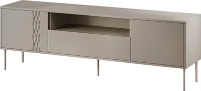 Produktbild von MIRJAN24 TV-Lowboard Tresse 180 EF, TV-Schrank, Wohnzimmer RTV-Tisch mit zwei Drehtüren und Klappe (Farbe: Beige)
