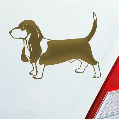 Produktbild von Auto Aufkleber Beagle Hund Dog Animal Tier Car 12x7,5 cm Gold Sticker Heckscheibenaufkleber