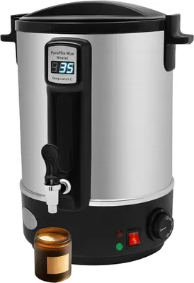 Produktbild von 12L Edelstahl Elektrisch Wachsschmelzer, 1100W Großer Wachsschmelztopfmit LED-Digitalanzeige, Kerzenherstellung Maschine, Kerzen Schmelztopf für DIY-Kerzenherstellung, 30-100°C