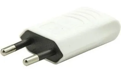 Image de Fiche électrique mâle 2 pôles, connexion sur le côté, 6 A, blanc