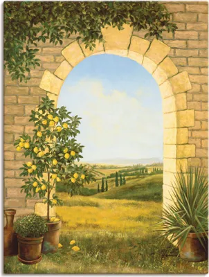 Produktbild von ARTland Leinwandbild Zitronenbaum vorm Torbogen II Größe: 60x80 cm