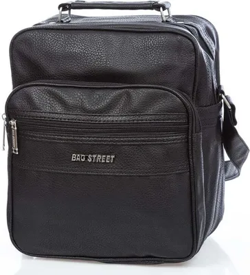 Zdjęcie produktu dla Bag Street Torba Męska Na Ramię Z Mocnej Skóry Ekologicznej Miejska Listonoszka Czarna