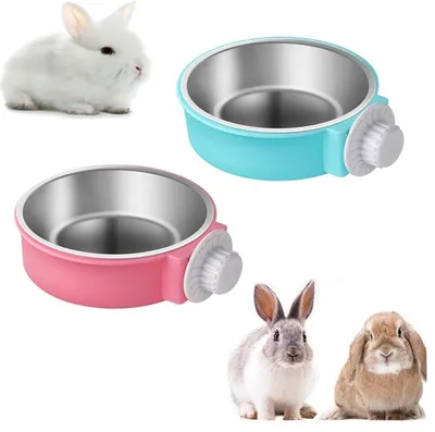 Produktbild von Heikoeco® Edelstahl Futternapf für Kaninchen und Meerschweinchen, Robust & Stabil, Trennbar, Einfach zu Reinigen, Ungiftig, Hochwertiges Tierzubehör