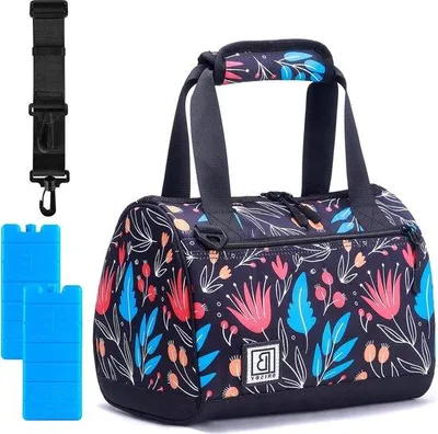 Image de Sac isotherme Famanu Lunchtas, 10 litres, avec blocs réfrigérants - Motifs : Fleurs de nuit