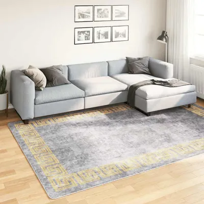 Produktbild von vidaXL Teppich Waschbar Grau 190x300 cm