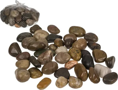 Produktbild von Dekosteine Flusssteine Steine Dekoration Naturdeko Steindeko 2-3cm farbig 1 kg
