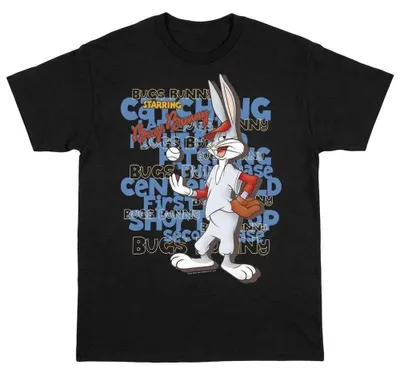 Image de T-shirt Looney Tunes pour enfants, en coton ringardé, modèle TV36161 (tailles 152-158), couleur noire