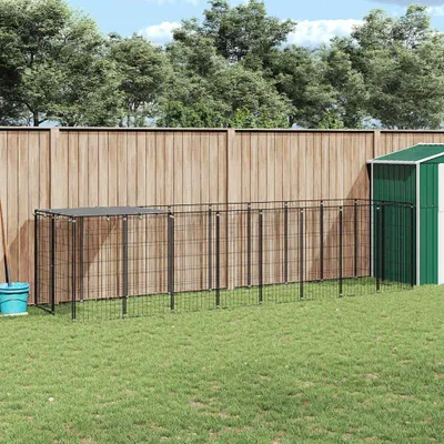 Immagine prodotto di vidaXL Cuccia per cani nera 4,84 m² in acciaio