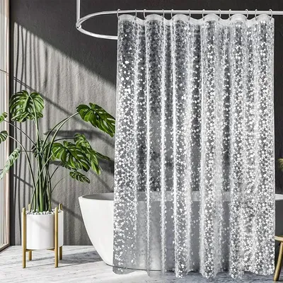 Productafbeelding van Douchegordijn, waterdicht, met kiezelmotief, 180 x 200 cm, voor de badkamer