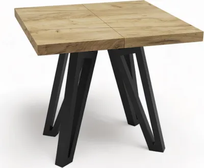 Obrázek produktu pro KOVOVÝ rozkládací stůl čtvercový dub CRAFT 90x90-190