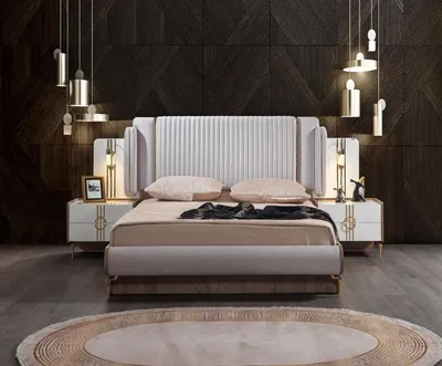 Produktbild von Bett Polster Design Luxus Doppel Hotel Betten Gold Luxus Hotel Neu