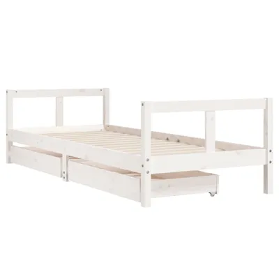 Produktbild von "im Sonderangebot"Kinderbett - CLORIS - Jugendbett eleganten Design - mit Schubladen Weiß 80x200 cm Massivholz Kiefer - DEMöbel6015469