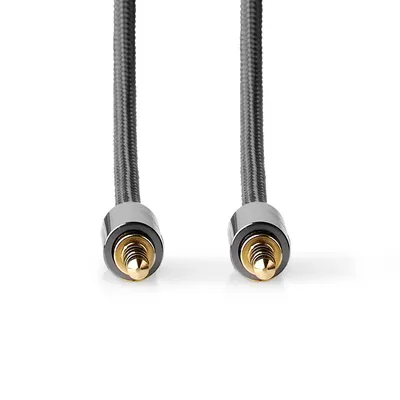 Produktbild von Nedis Stereo-Audiokabel - 3.5 mm Stecker - 3.5 mm Stecker - Vergoldet - 5.00 m - Rund - Grau / Gun Metal Grau - Verpackung mit Sichtfenster