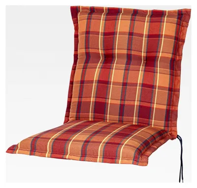 Produktbild von KETTtex Auflage Niederlehner Florence orange-rot kariert 100x49x8 cm Sitzpolster