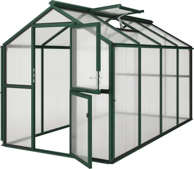 Produktbild von KGT Gewächshaus "Galant IV" tannengrün 8,8 m² 10 mm HKP