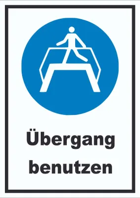Produktbild von Übergang benutzen Schild A2 Rückseite selbstklebend