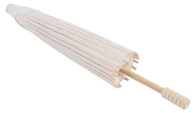 Obrázek produktu pro Klasický bílý papírový deštník, ideální pro svatby, oslavy, dekorace a jako rekvizita pro focení (29,5 cm)