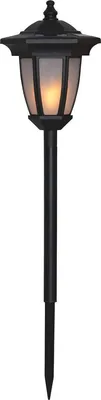 LED Solar Laterne 'Flame' - 4in1 - Tisch/Boden/Wand - gelbe LED - Dämmerungssensor - schwarz