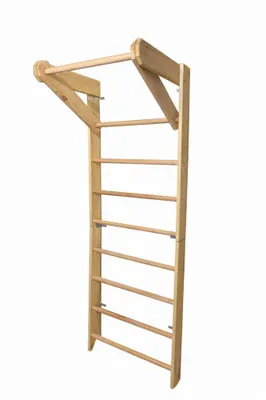 Produktbild von Berger Sprossenwand Holz 198 cm mit Klimmzugstange Sprossenwand Kinder Kletterwand Turnwand Indoor Heimturngerät