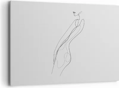 Produktbild von Bild auf Leinwand - Leinwandbild - Einteilig - Kontur Frau Minimalismus - 100x70cm - Wand Bild - Wanddeko - Wandbilder - Leinwanddruck - Bilder - Wanddekoration - Leinwand bilder - AA100x70-4242