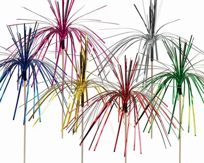 Produktbild von 144 Stück Glitzerpalmen 23cm in verschiedenen Farben für Party Dekoration